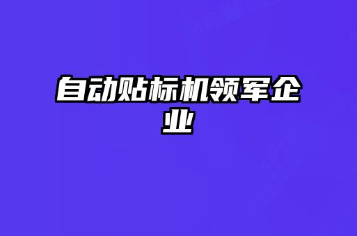 自動貼標機領(lǐng)軍企業(yè)