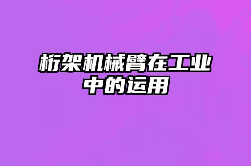 桁架機(jī)械臂在工業(yè)中的運(yùn)用