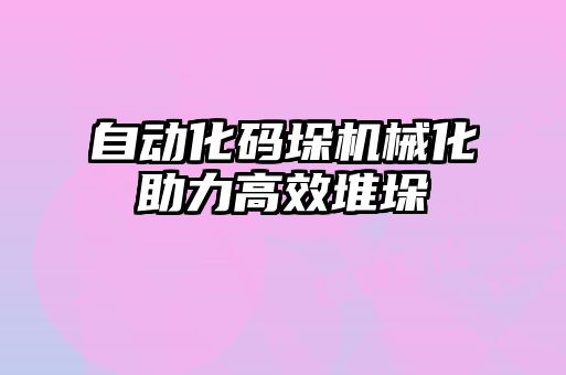 自動化碼垛機械化助力高效堆垛