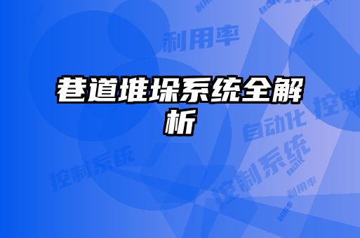 巷道堆垛系統全解析