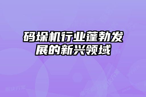 碼垛機行業(yè)蓬勃發(fā)展的新興領域