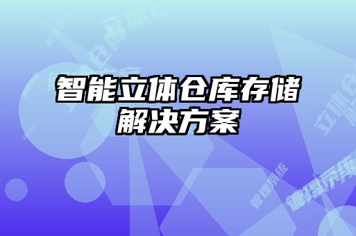 智能立體倉庫存儲解決方案