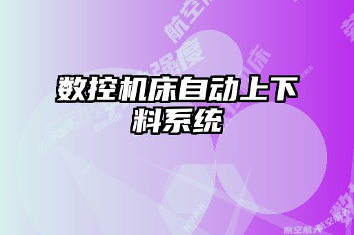 數(shù)控機床自動上下料系統(tǒng)