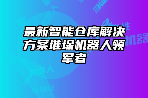 最新智能倉庫解決方案堆垛機(jī)器人領(lǐng)軍者