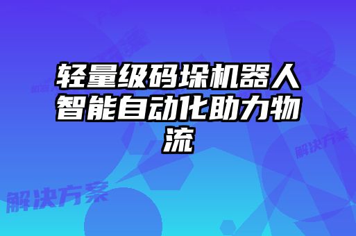 輕量級碼垛機(jī)器人智能自動化助力物流