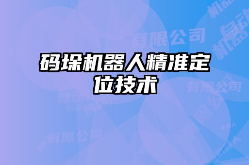 碼垛機器人精準定位技術