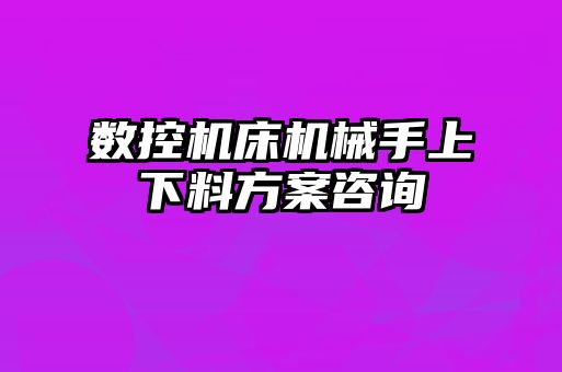 數(shù)控機(jī)床機(jī)械手上下料方案咨詢