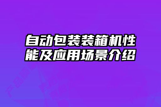 自動包裝裝箱機性能及應用場景介紹