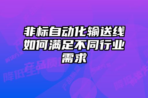 非標(biāo)自動(dòng)化輸送線如何滿足不同行業(yè)需求