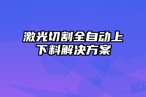 激光切割全自動(dòng)上下料解決方案