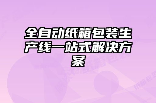 全自動紙箱包裝生產(chǎn)線一站式解決方案