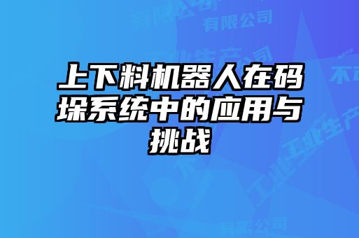 上下料機(jī)器人在碼垛系統(tǒng)中的應(yīng)用與挑戰(zhàn)