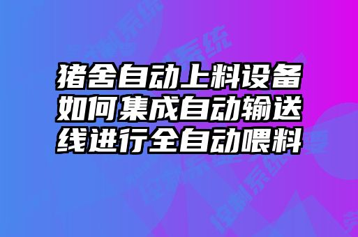 豬舍自動(dòng)上料設(shè)備如何集成自動(dòng)輸送線進(jìn)行全自動(dòng)喂料