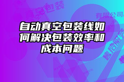 自動(dòng)真空包裝線如何解決包裝效率和成本問題