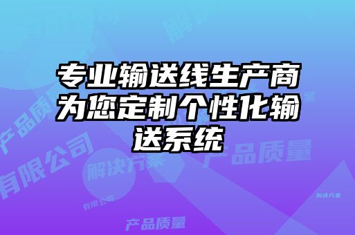 專業(yè)輸送線生產(chǎn)商為您定制個性化輸送系統(tǒng)