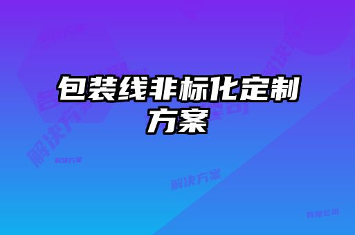 包裝線非標化定制方案