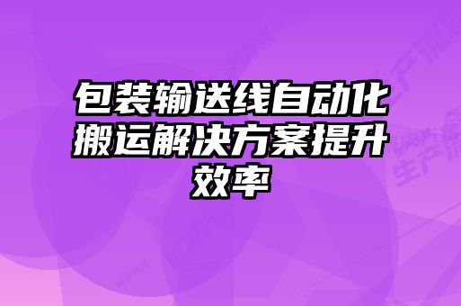 包裝輸送線(xiàn)自動(dòng)化搬運(yùn)解決方案提升效率