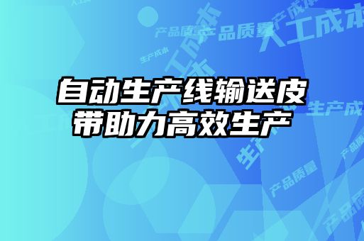 自動生產線輸送皮帶助力高效生產