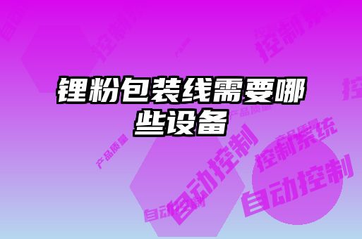 鋰粉包裝線需要哪些設備