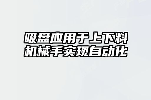 吸盤應(yīng)用于上下料機(jī)械手實(shí)現(xiàn)自動化