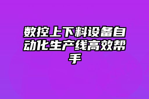 數(shù)控上下料設(shè)備自動(dòng)化生產(chǎn)線(xiàn)高效幫手