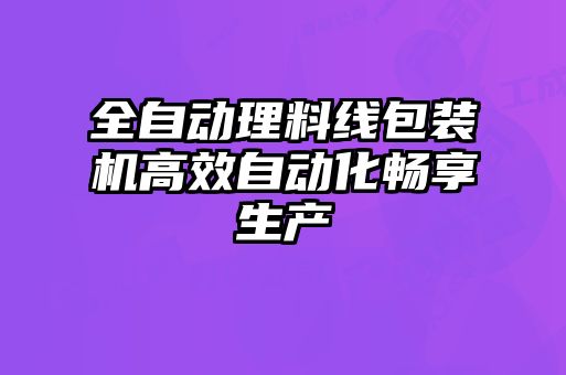 全自動理料線包裝機高效自動化暢享生產(chǎn)