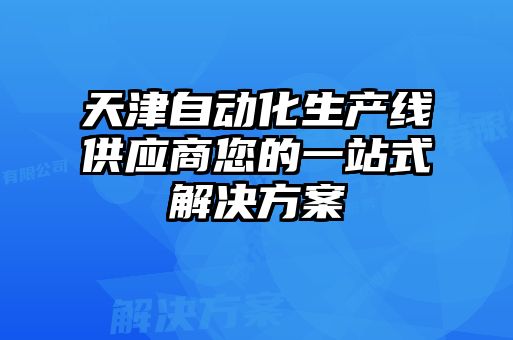 天津自動(dòng)化生產(chǎn)線供應(yīng)商您的一站式解決方案