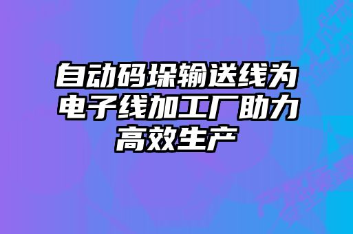 自動碼垛輸送線為電子線加工廠助力高效生產(chǎn)