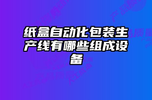 紙盒自動化包裝生產(chǎn)線有哪些組成設(shè)備