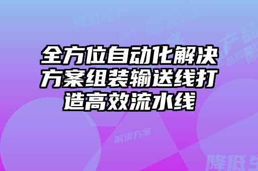 全方位自動化解決方案組裝輸送線打造高效流水線