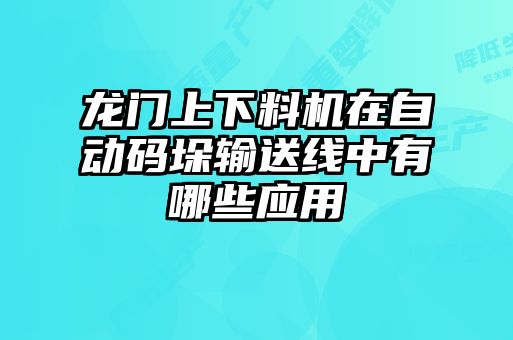 龍門上下料機(jī)在自動(dòng)碼垛輸送線中有哪些應(yīng)用