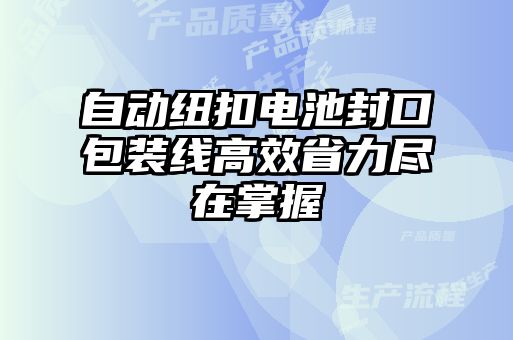 自動(dòng)紐扣電池封口包裝線高效省力盡在掌握