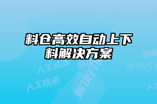 料倉(cāng)高效自動(dòng)上下料解決方案