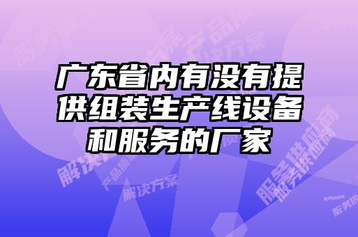 廣東省內(nèi)有沒有提供組裝生產(chǎn)線設(shè)備和服務(wù)的廠家