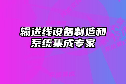 輸送線設備制造和系統(tǒng)集成專家